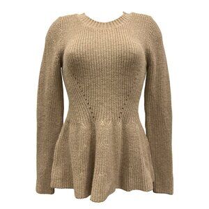 P-48. POL Clothing Peplum Sweater Brown Small